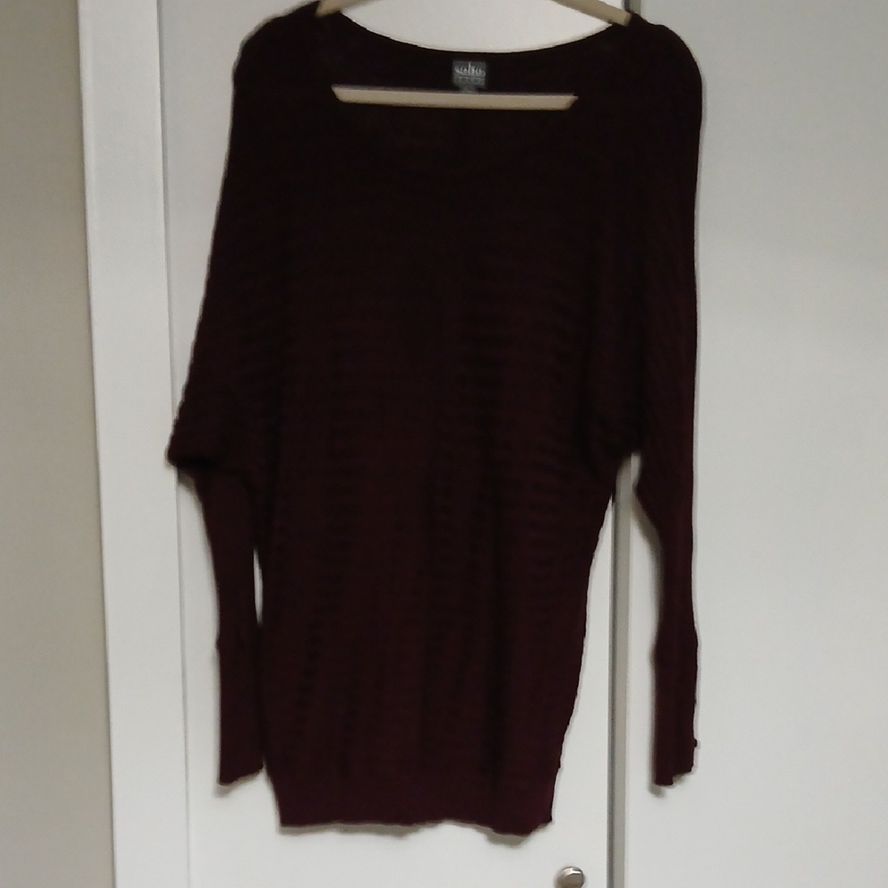Soho Deep Burgundy Women's Crew Neck Sweater